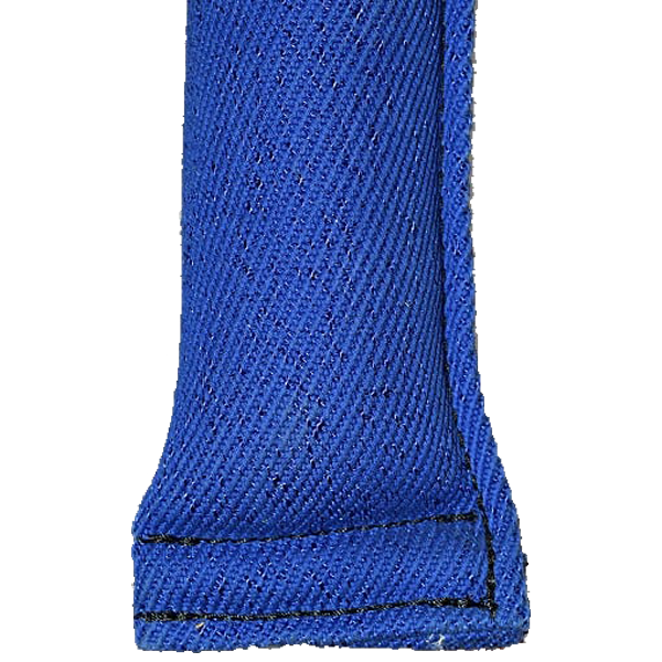 Blue French Linen Large Bite Tug with Yellow Nylon Handle