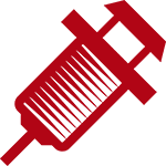 a red object with a black background
