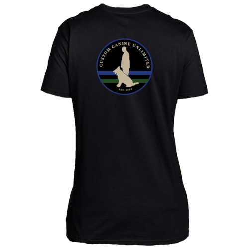 Custom Canine Unlimited Logo Black T-Shirt Back