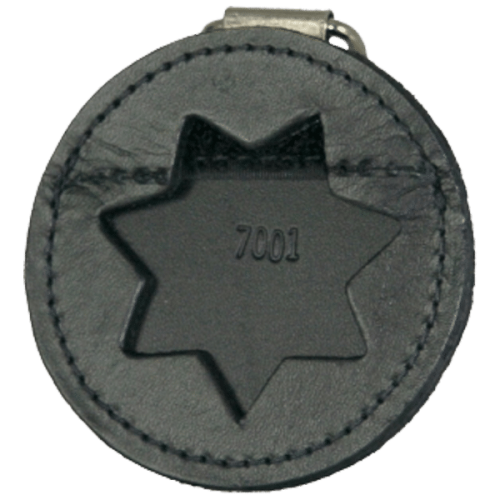 Boston Leather Round K-9 Badge Holder