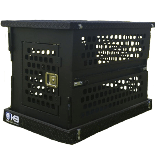 Black collapsible crate open