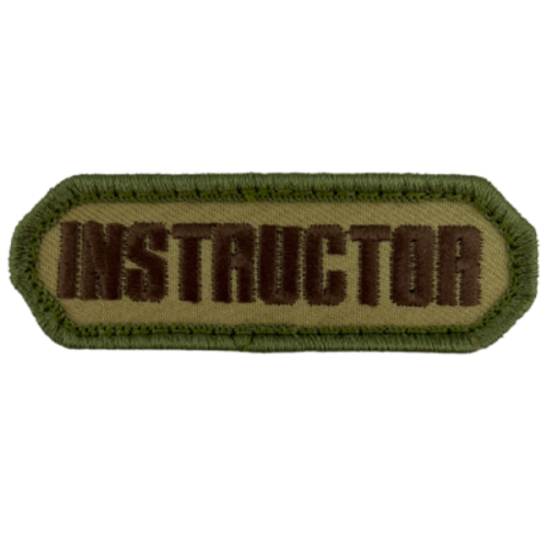 Olive patch with the word "INSTRUCTOR" embroidered on it