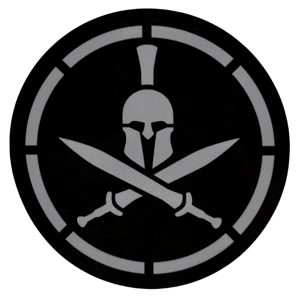 MSM Spartan Helmet Grey on Black Decal