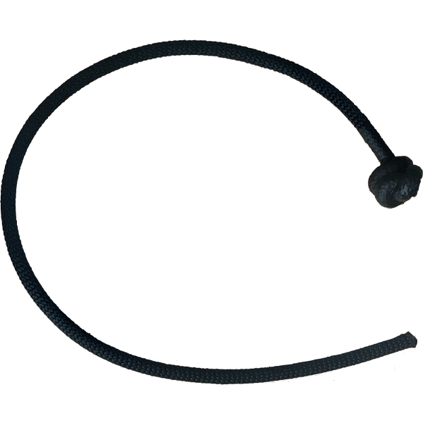 24" Black Nylon Rope Handle with Rubberized Knot