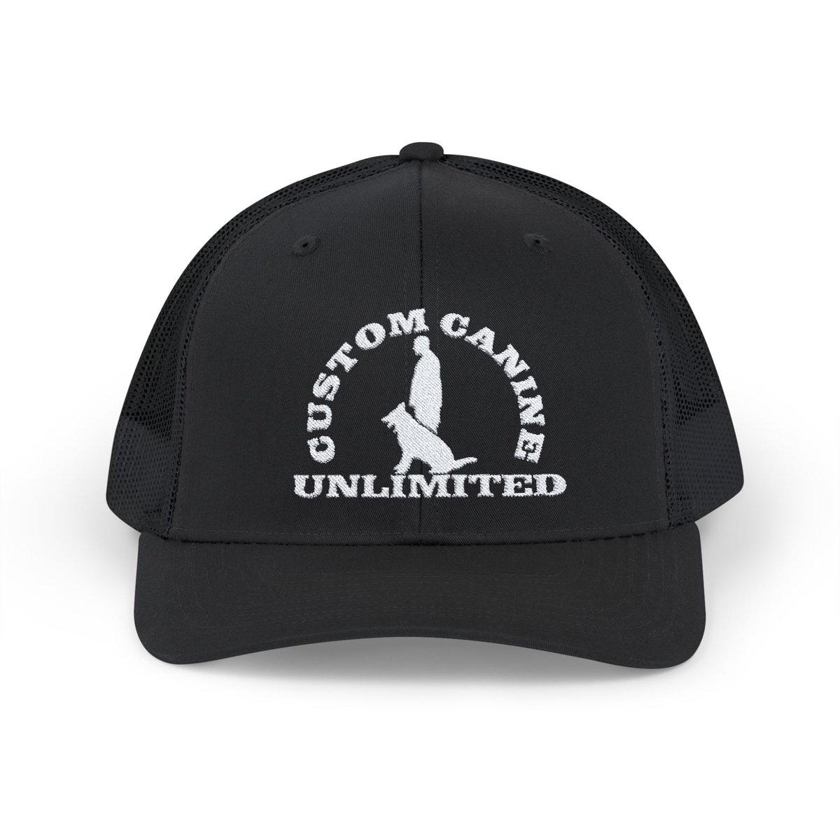 Snapback Trucker Cap with Vintage White Custom Canine Unlimited Logo - Image 17