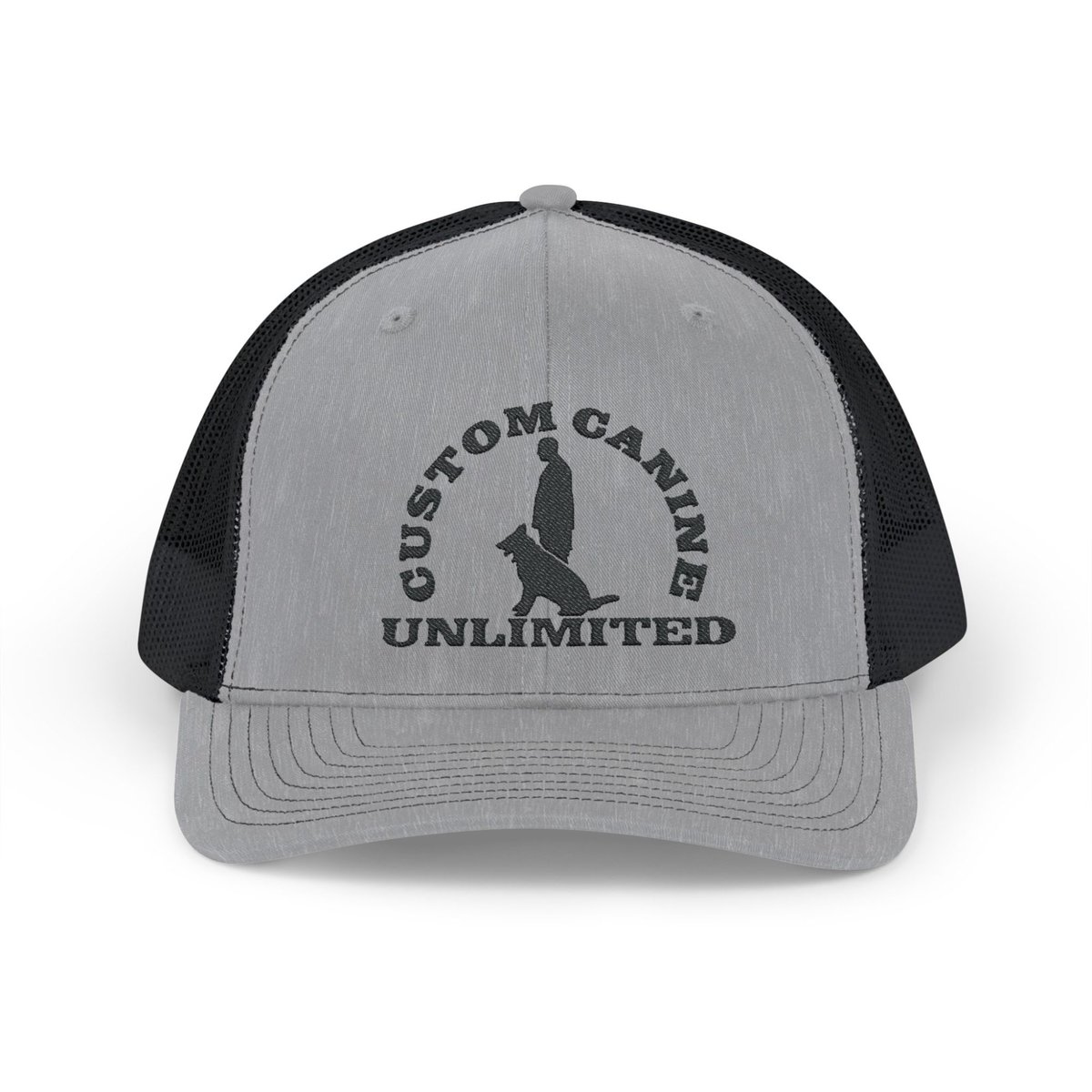 Snapback Trucker Cap with Vintage Black Custom Canine Unlimited Logo - Image 25
