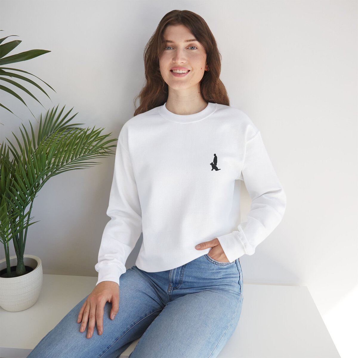 Unisex Heavy Blend™ Crewneck Sweatshirt with Black Custom Canine Unlimited Chest Logo - Image 5