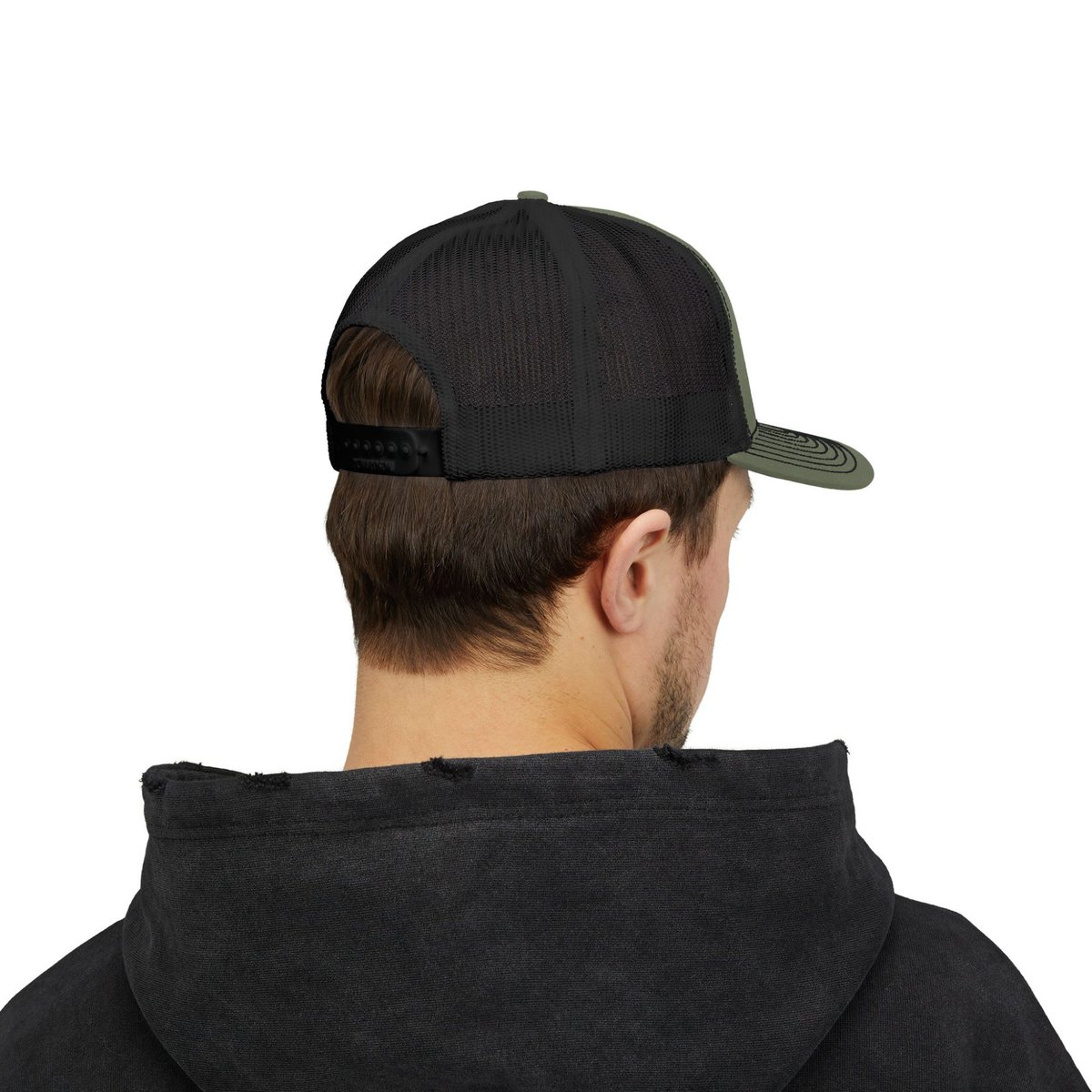 Snapback Trucker Cap with Vintage Black Custom Canine Unlimited Logo - Image 32