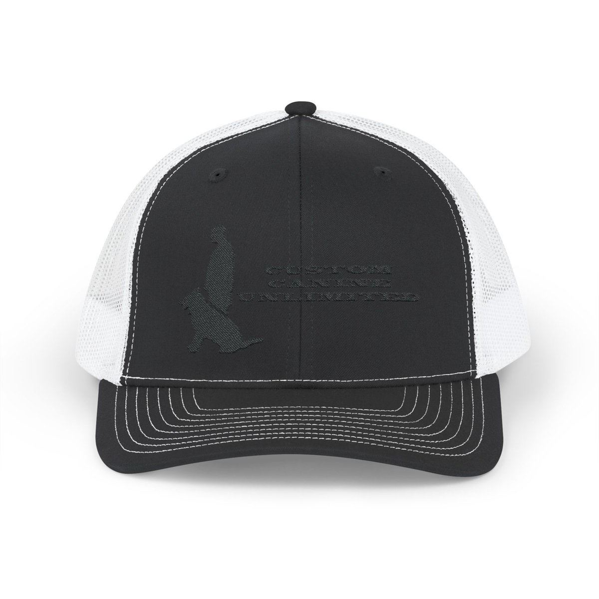 Snapback Trucker Cap with Black Custom Canine Unlimited Logo with Words - Image 21