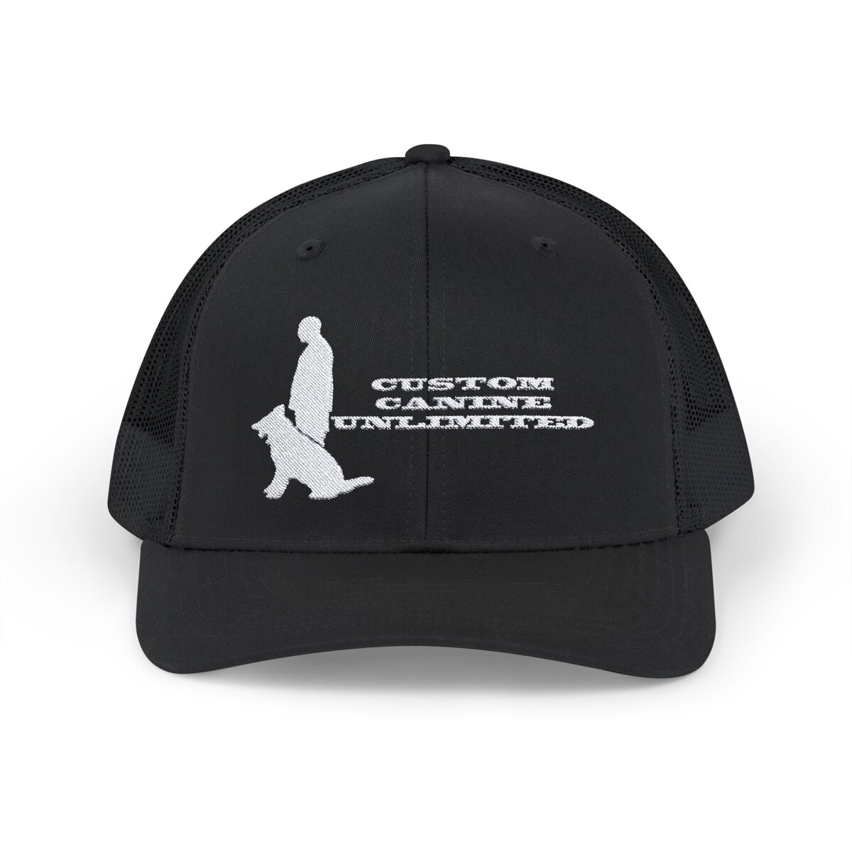 Trucker Cap with White Custom Canine Unlimited Logo with Name - Image 17