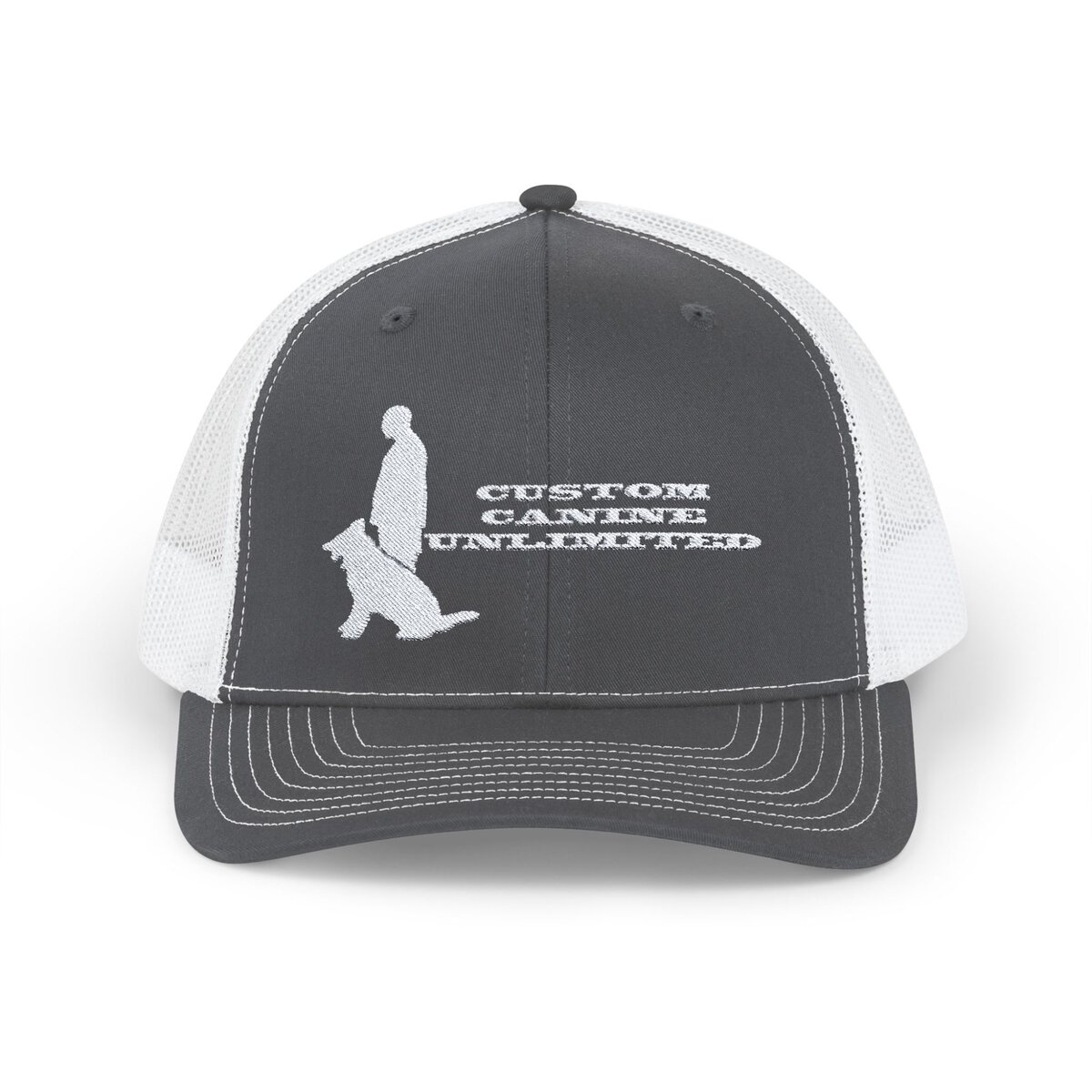 Trucker Cap with White Custom Canine Unlimited Logo with Name - Image 13