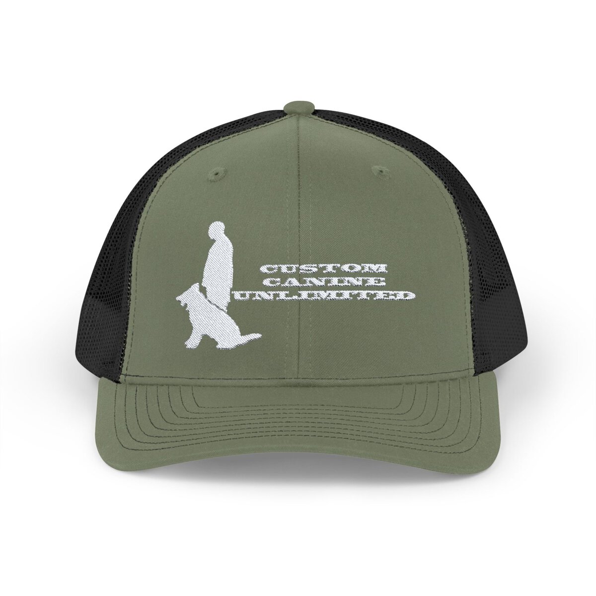 Trucker Cap with White Custom Canine Unlimited Logo with Name - Image 29