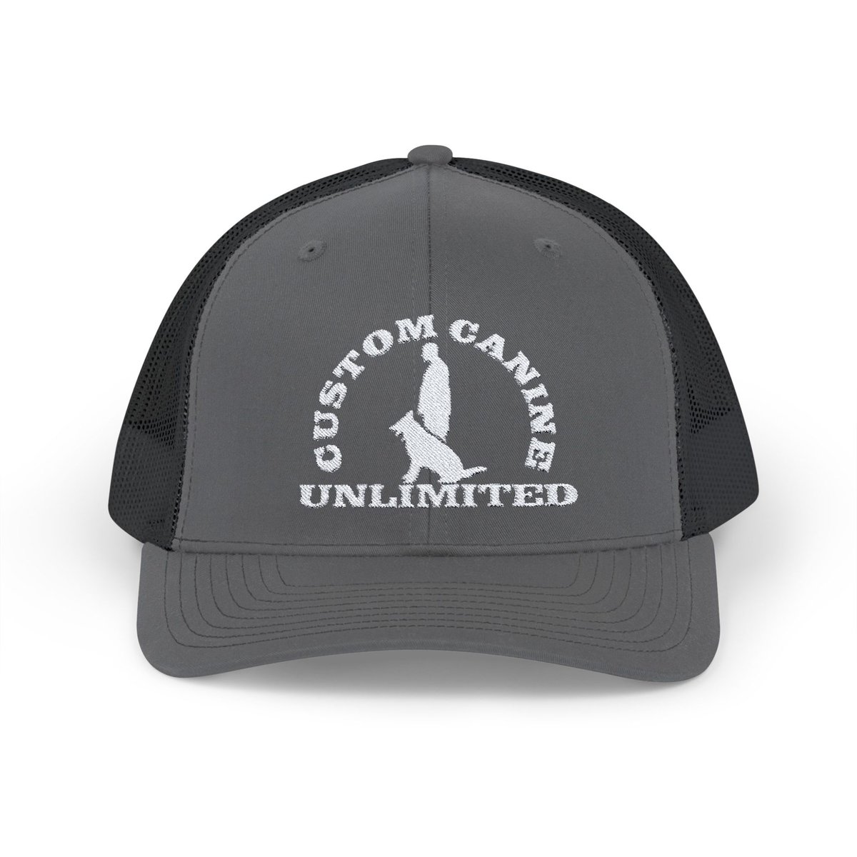 Snapback Trucker Cap with Vintage White Custom Canine Unlimited Logo - Image 25