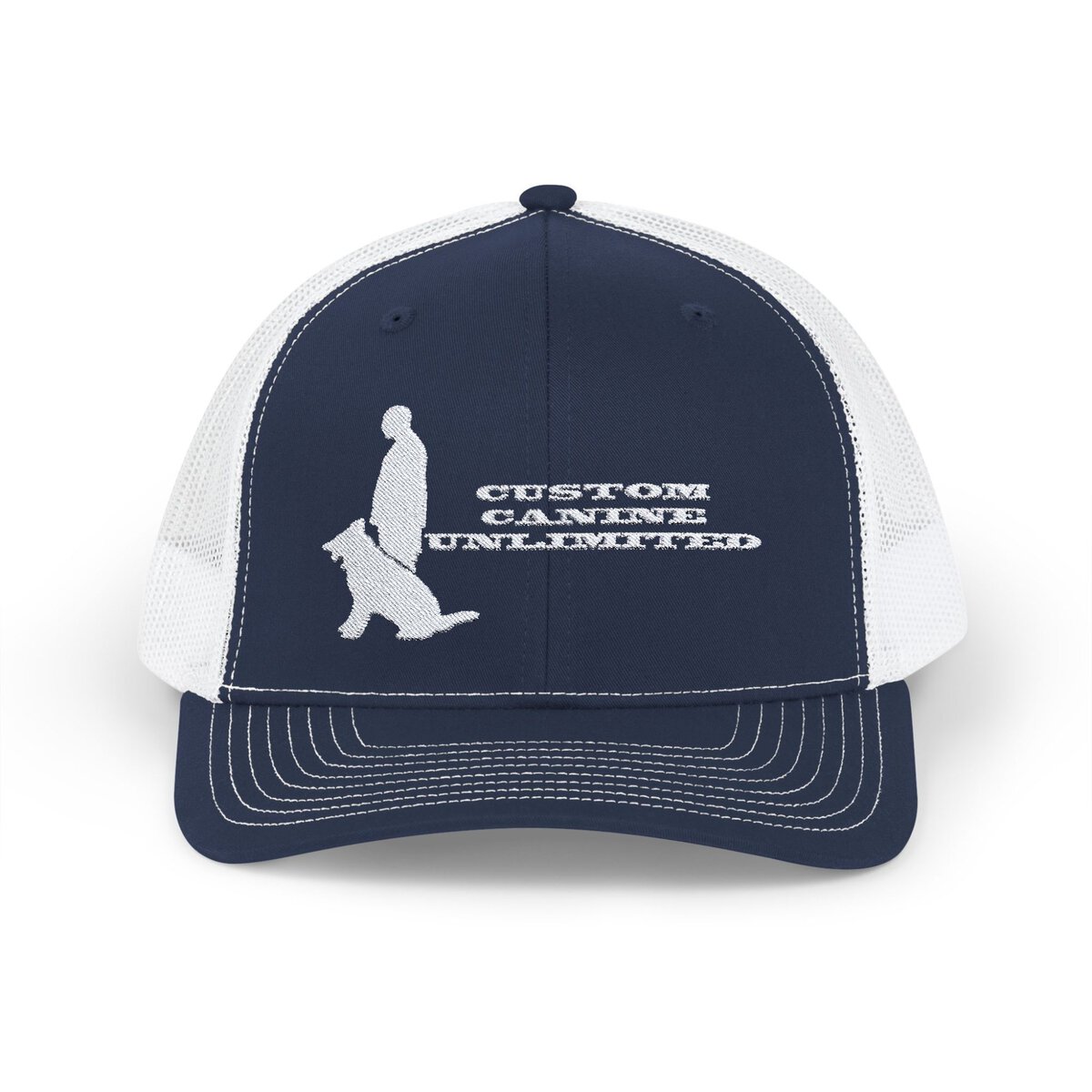 Trucker Cap with White Custom Canine Unlimited Logo with Name - Image 37
