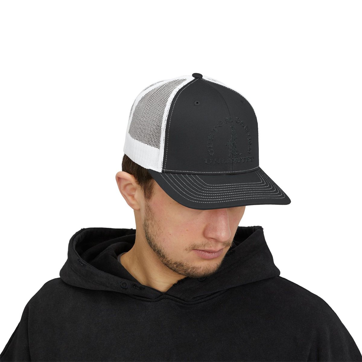 Snapback Trucker Cap with Vintage Black Custom Canine Unlimited Logo - Image 3
