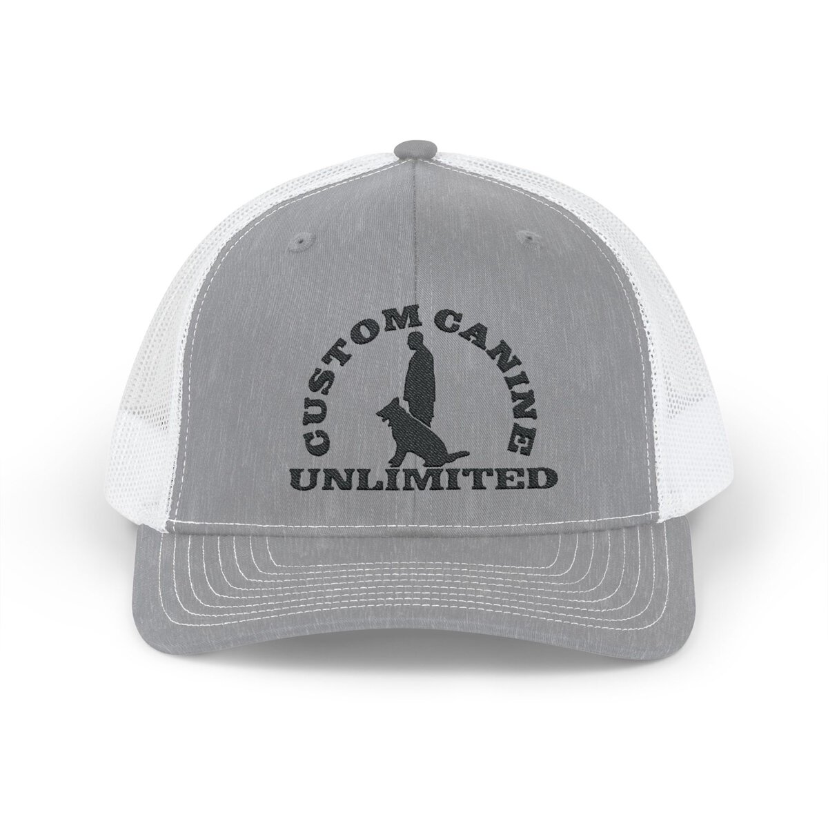 Snapback Trucker Cap with Vintage Black Custom Canine Unlimited Logo - Image 5