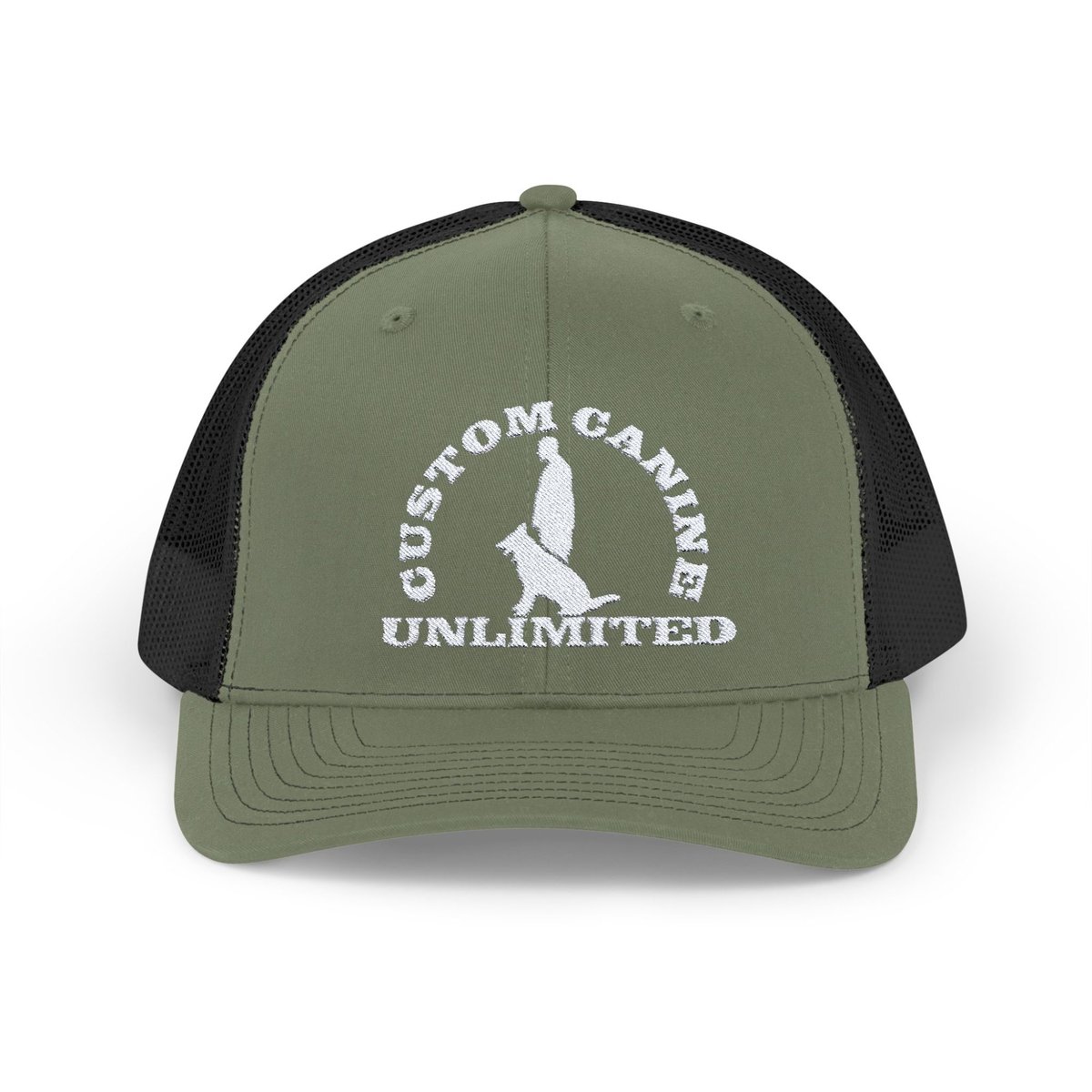 Snapback Trucker Cap with Vintage White Custom Canine Unlimited Logo - Image 33
