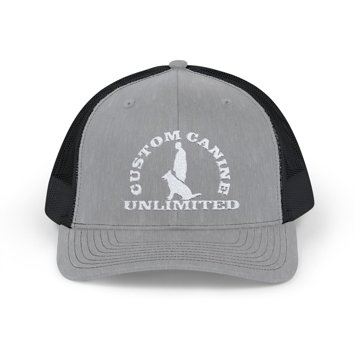 Snapback Trucker Cap with Vintage White Custom Canine Unlimited Logo - Image 29