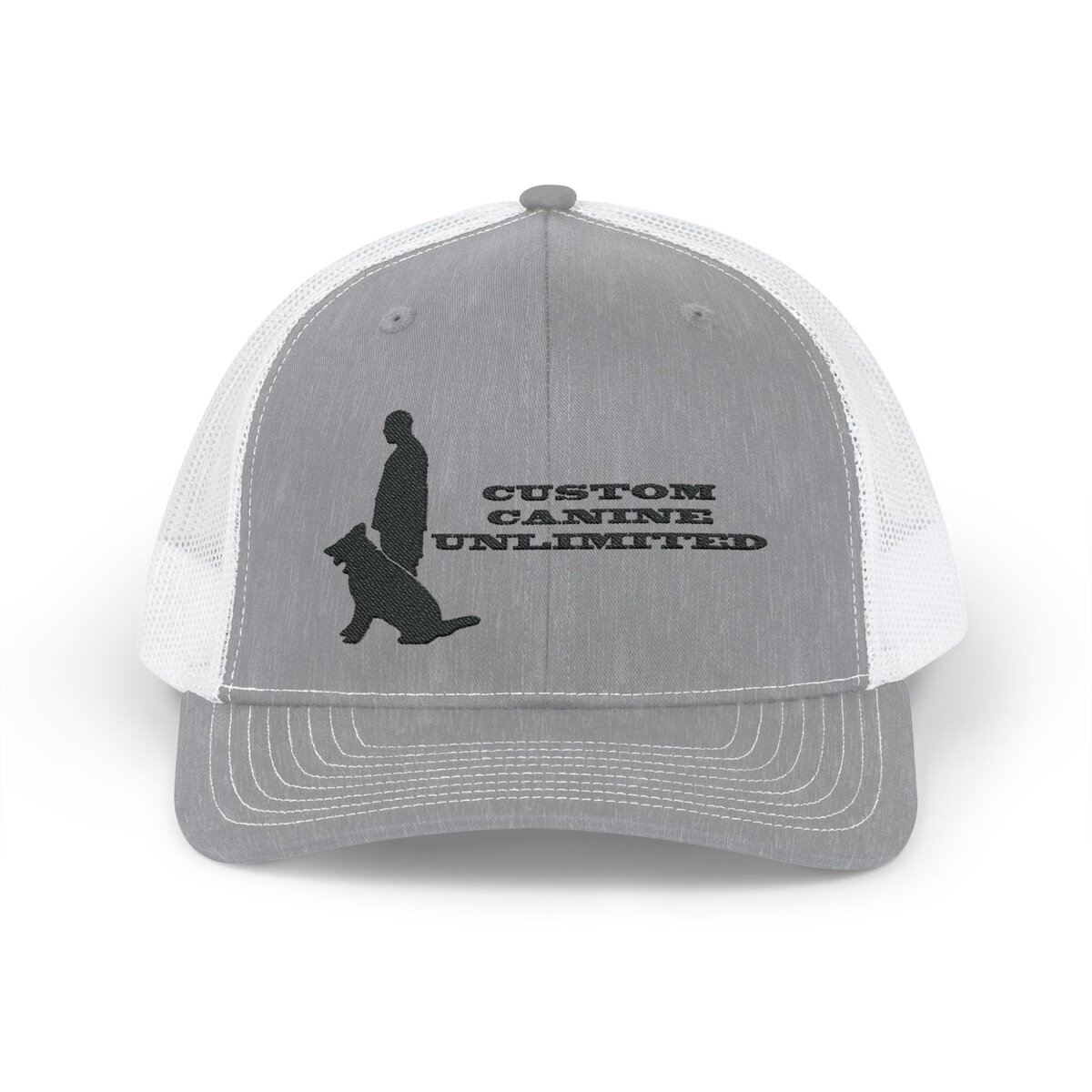 Snapback Trucker Cap with Black Custom Canine Unlimited Logo with Words - Image 5