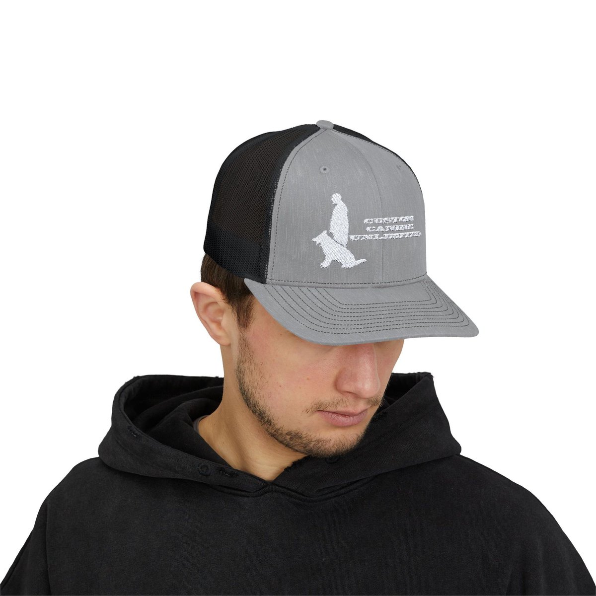 Trucker Cap with White Custom Canine Unlimited Logo with Name - Image 27