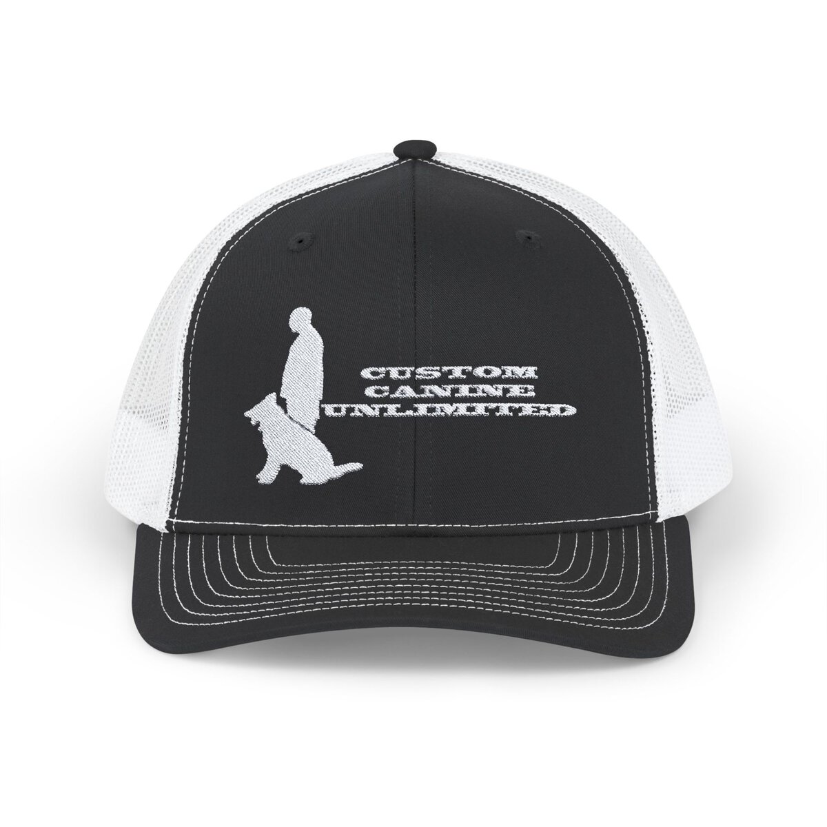 Trucker Cap with White Custom Canine Unlimited Logo with Name - Image 6
