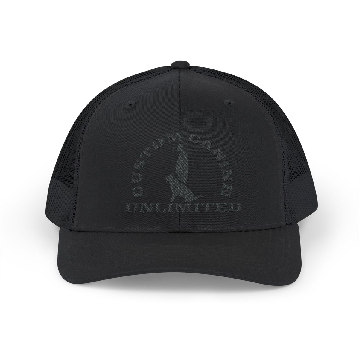 Snapback Trucker Cap with Vintage Black Custom Canine Unlimited Logo - Image 13