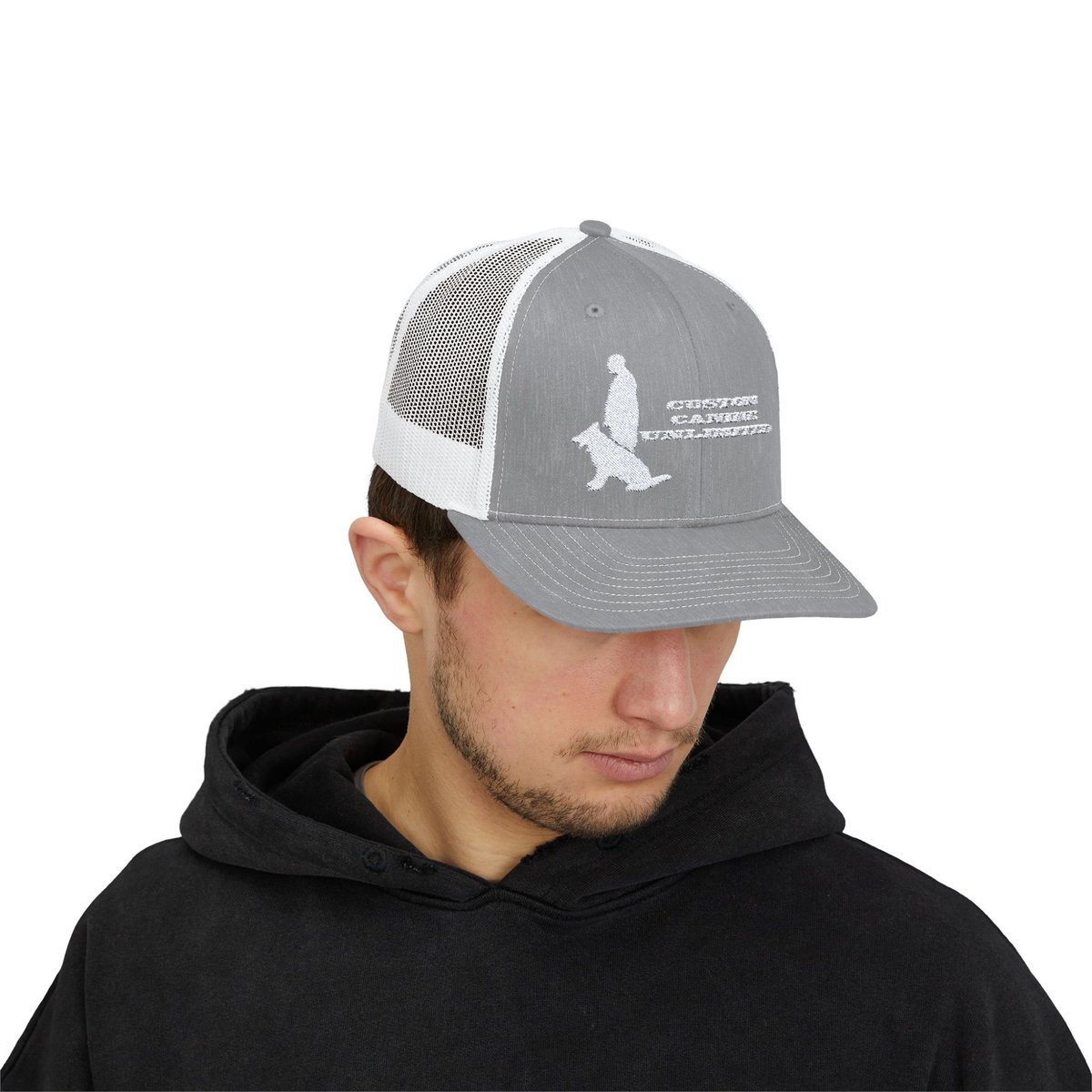 Trucker Cap with White Custom Canine Unlimited Logo with Name - Image 11