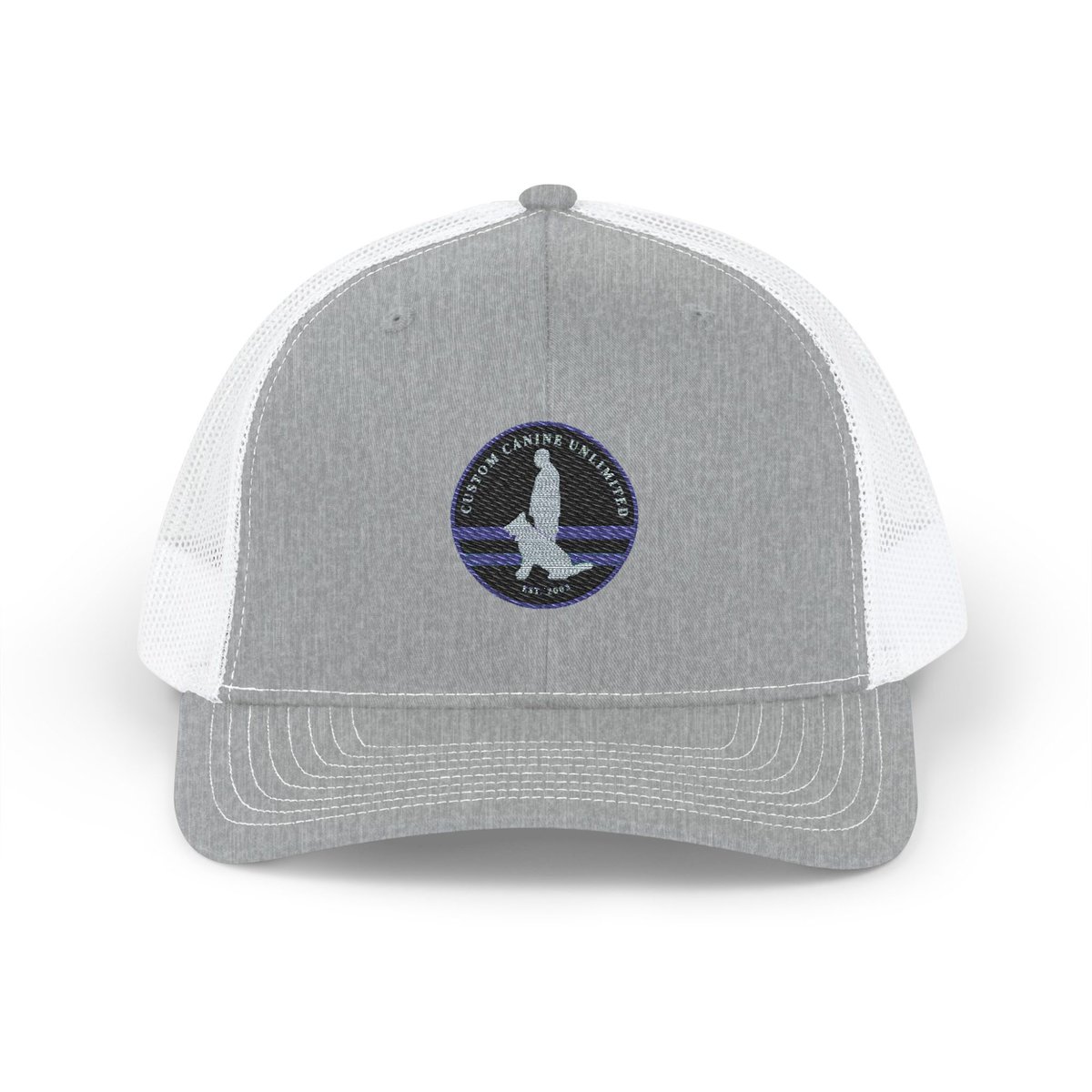 Custom Canine Unlimited Trucker Hat – Thin Blue Line K9 Logo | Premium Mesh Back Cap - Image 5