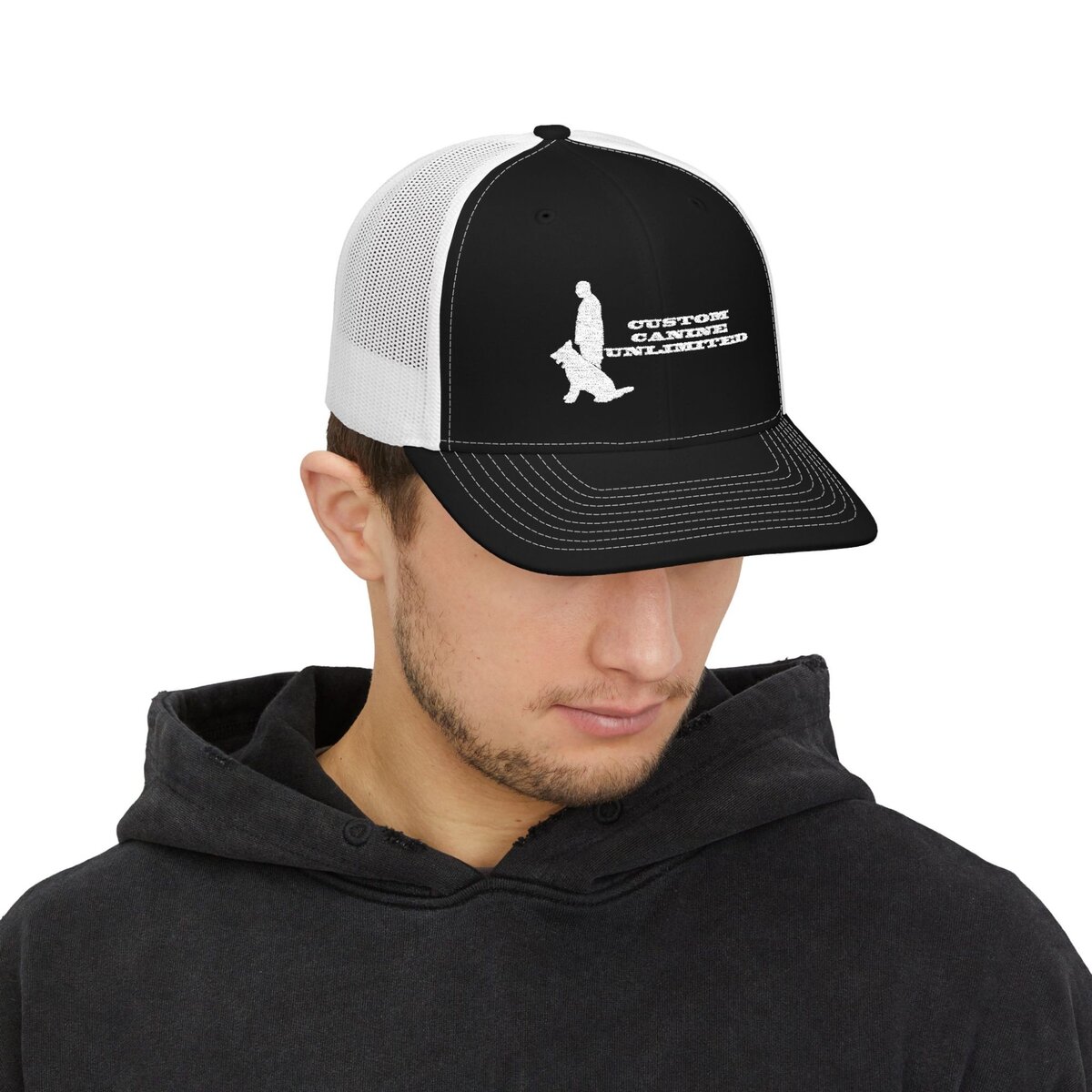 CCU Main Logo Snapback Trucker Cap – Stylish Embroidered Hat for Outdoors, Casual Wear, and K9 Enthusiasts - Image 3