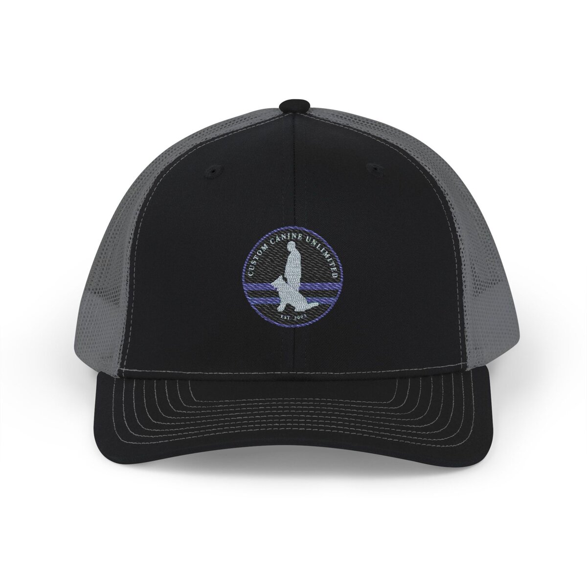 Custom Canine Unlimited Trucker Hat – Thin Blue Line K9 Logo | Premium Mesh Back Cap - Image 9