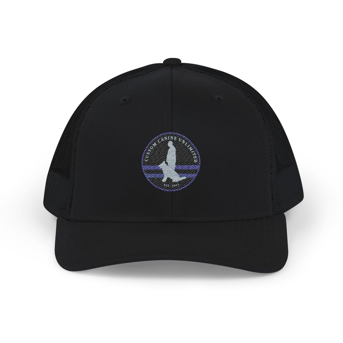Custom Canine Unlimited Trucker Hat – Thin Blue Line K9 Logo | Premium Mesh Back Cap - Image 13