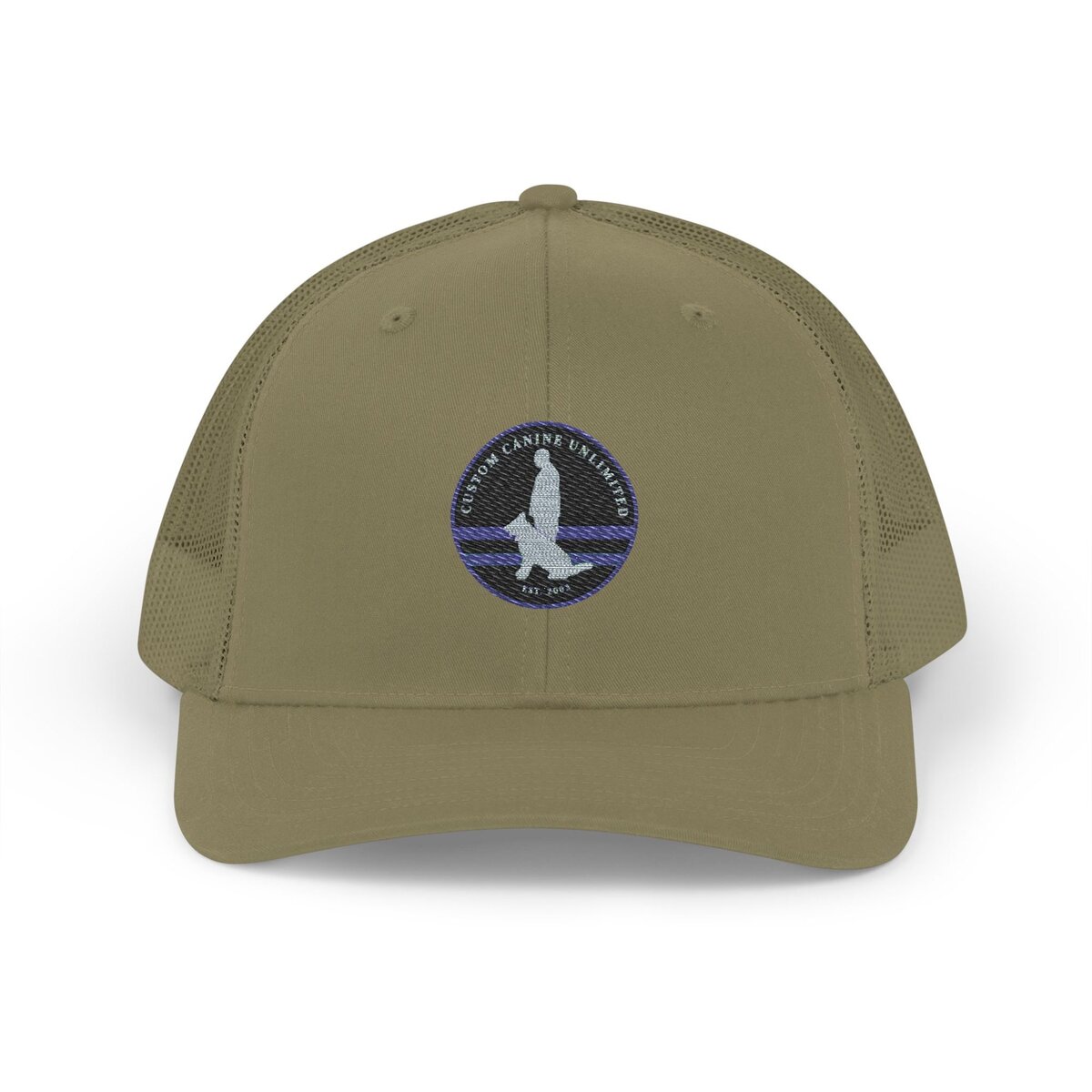 Custom Canine Unlimited Trucker Hat – Thin Blue Line K9 Logo | Premium Mesh Back Cap - Image 21