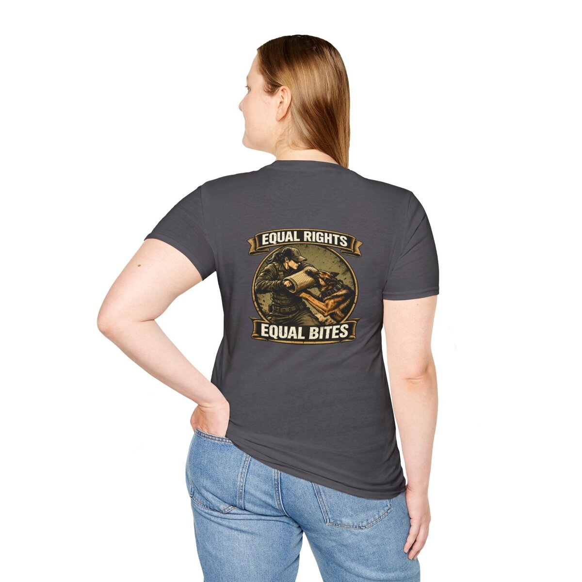 “Equal Rights Equal Bites” K9 Shirt | Working Dog Training Tee | Police K9 & Protection Dog Apparel - Image 14