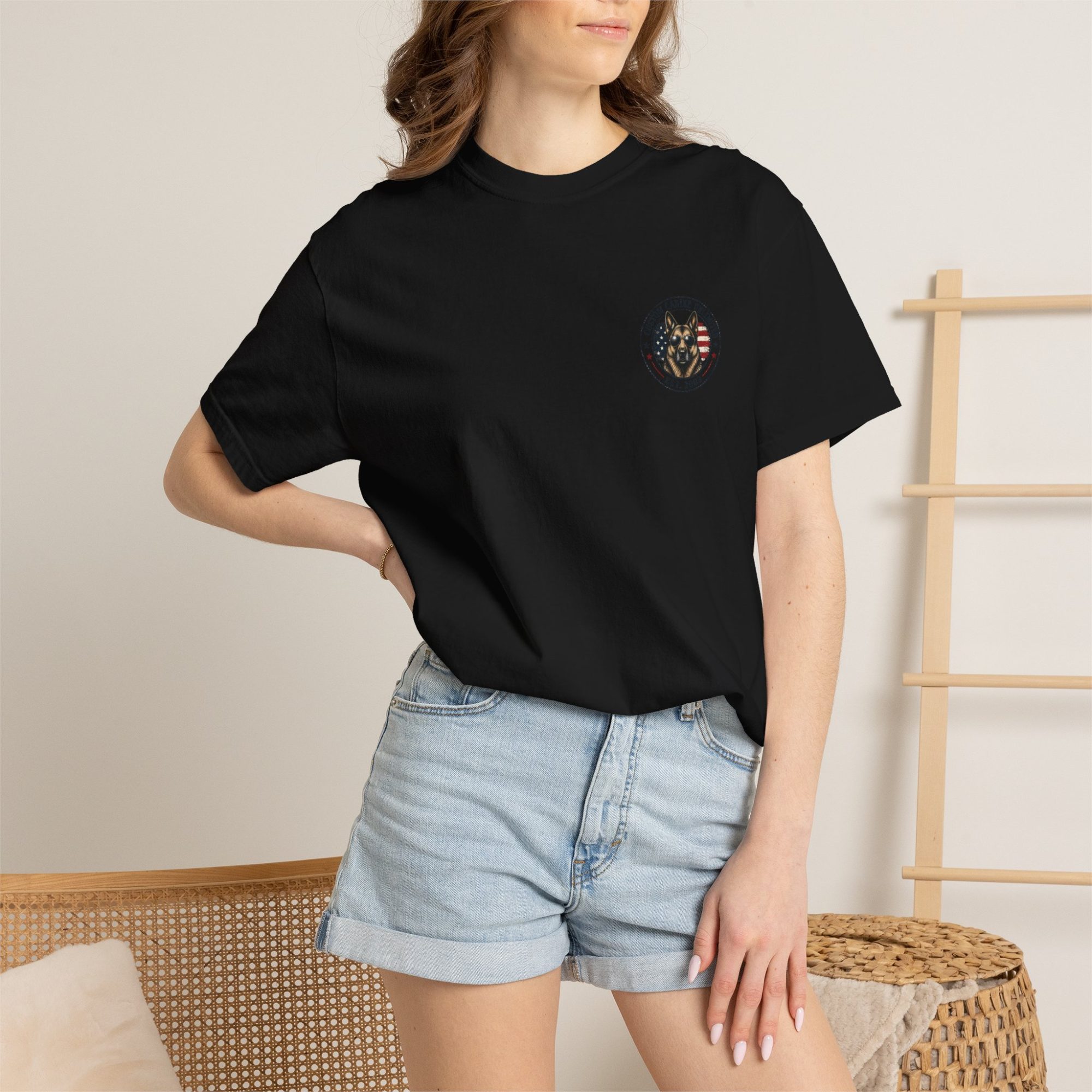 Patriotic German Shepherd T-Shirt — American Flag & Fireworks Design - Image 24