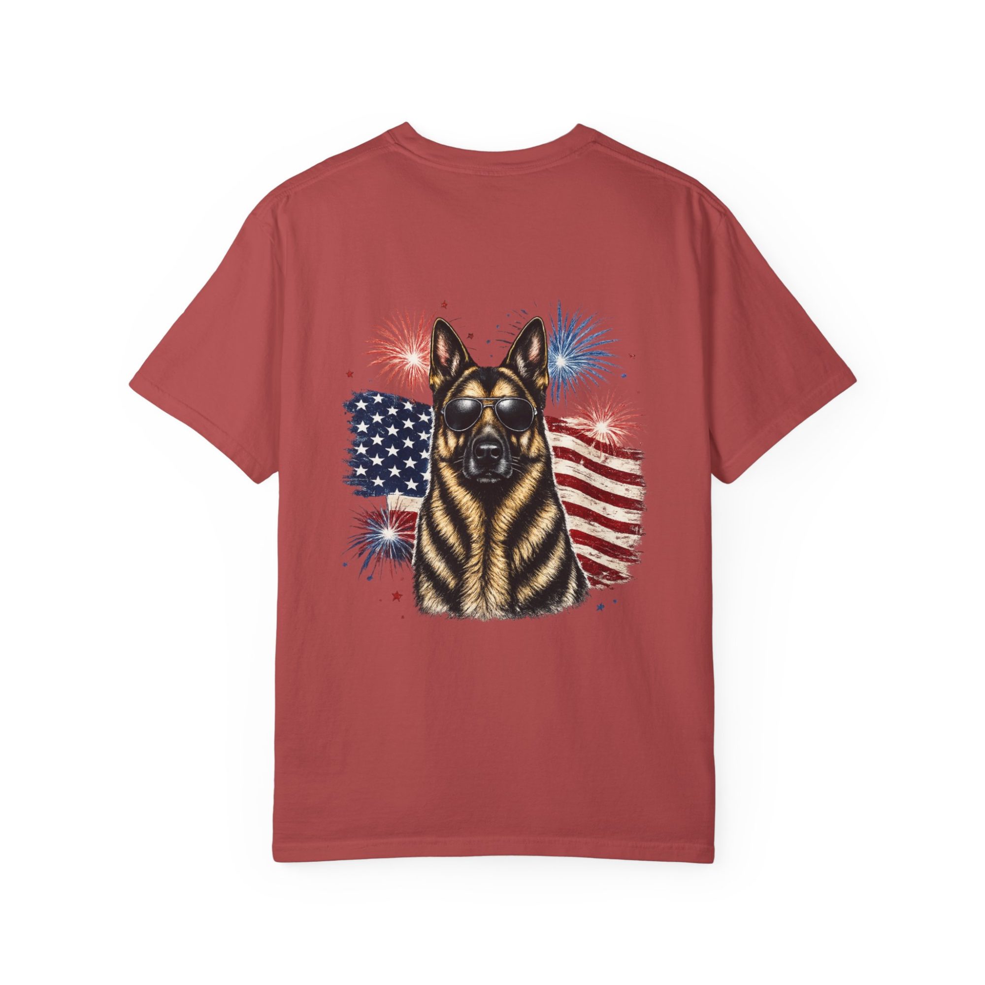 Patriotic German Shepherd T-Shirt — American Flag & Fireworks Design - Image 34