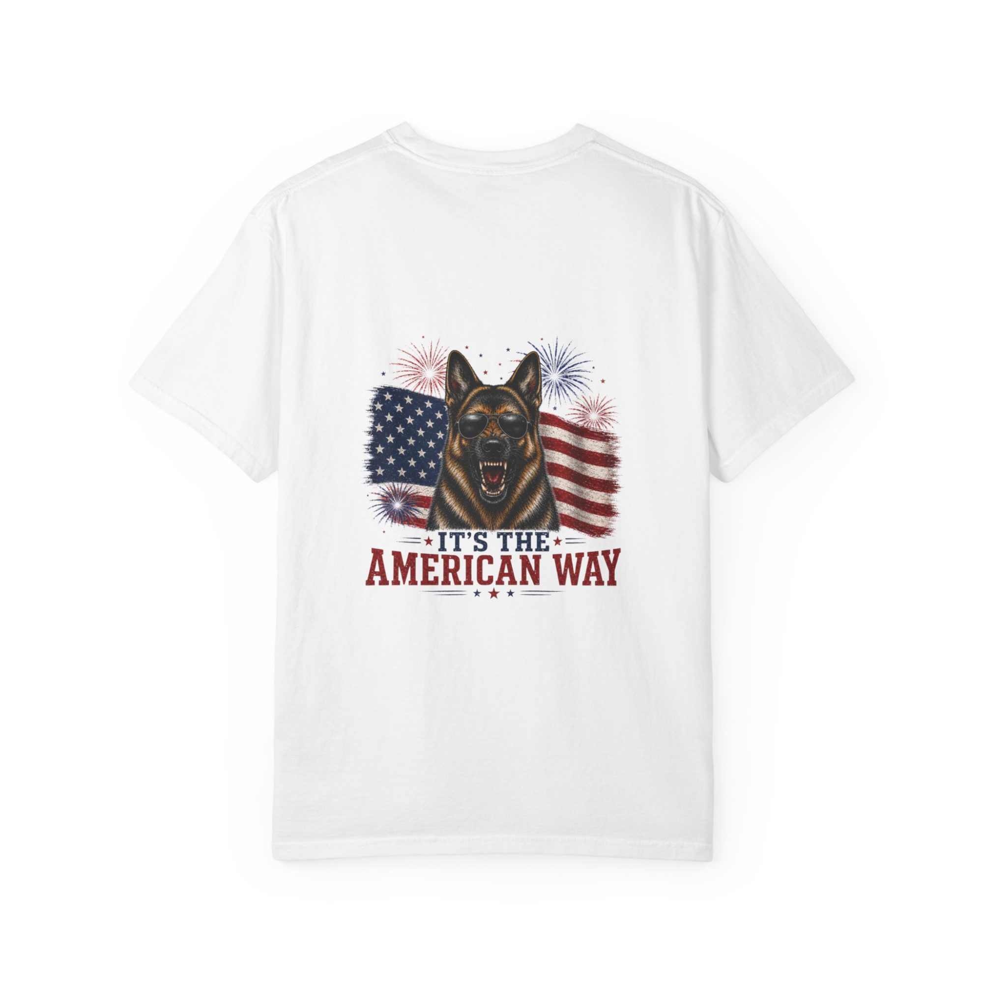 “It’s The American Way” K9 German Shepherd 4th of July Graphic Tee - Image 2