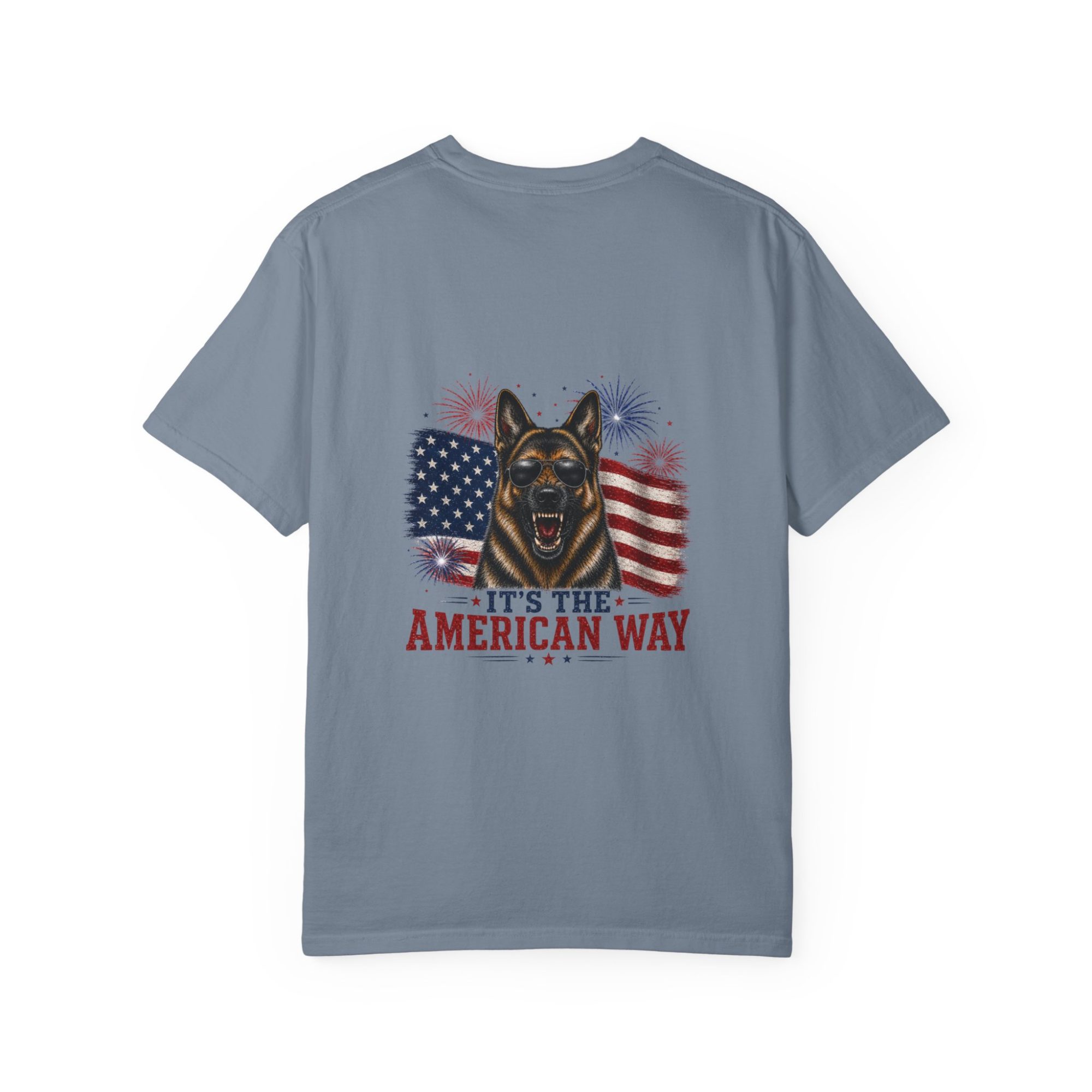 “It’s The American Way” K9 German Shepherd 4th of July Graphic Tee - Image 34